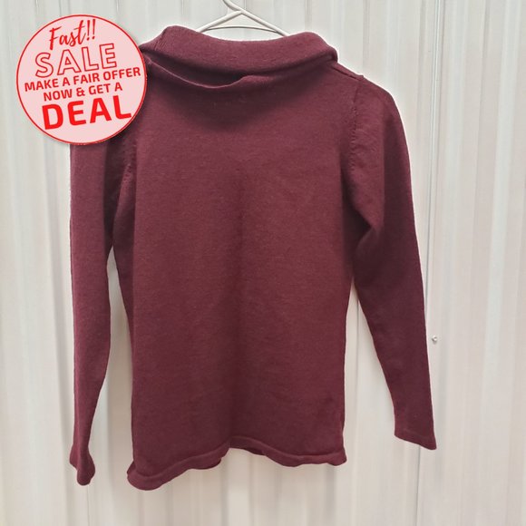 Brunella Gori Long Sleeve Sweater Sz M Burgundy - Picture 5 of 5